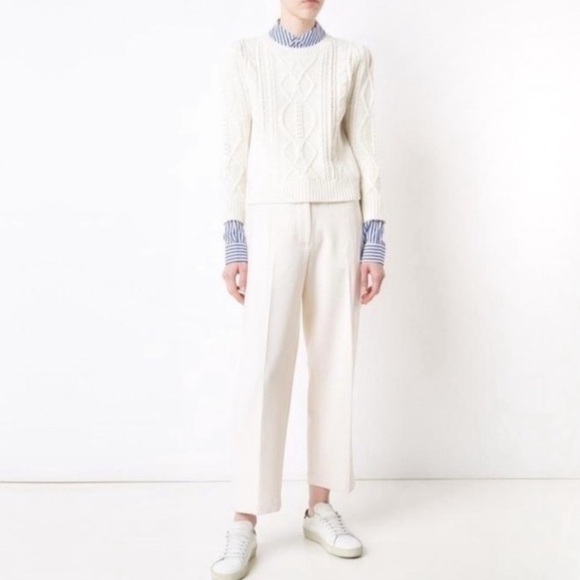 NEW Veronica Beard Surrey Cable Knit Pullover Sweater Cream - Picture 6 of 17